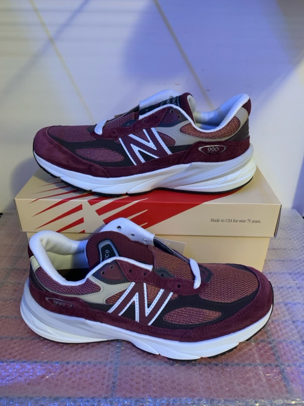 Teddy Santis x New Balance 990v6 Made in USA Burgundy Tan U990BT6